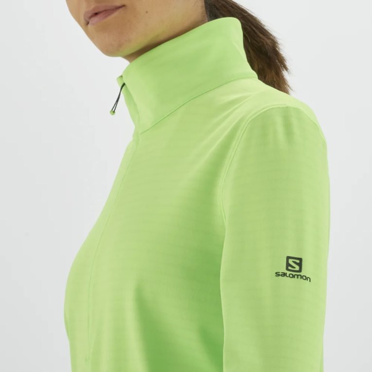 Dámské Bundy Salomon Essential Lightwarm Half Zip Zelene | CZ 16OZBGE